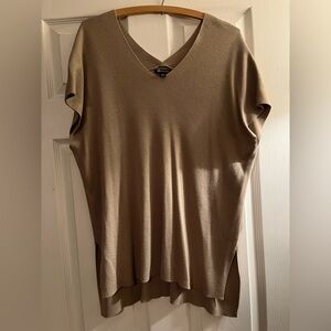 Versona Taupe V-Neck Short Sleeve Knit Tunic